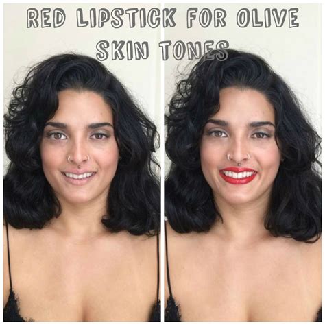 olive skin red lipstick